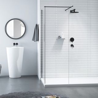 Встраиваемый смеситель для ванны Paini Cox 78PZ6911 с дивертором на два выхода чёрный матовый