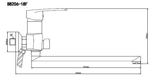 Смеситель для ванны с душем BOOU B8206-18F хром