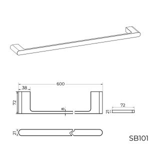 Полотенцедержатель Knotlor SB101RB, бронза