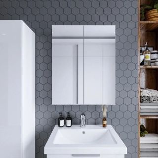 Зеркальный шкаф Бриклаер Хелена 4627125416439 60 см белый