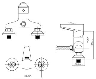 Смеситель для душа BOOU B8282-4A хром