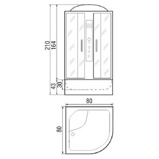Душевая кабина RIVER DUNAY DUNAY 80/43 ТН