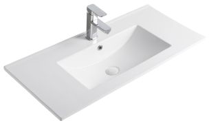 Раковина Gid NYJ803-90 71112 встраиваемая сверху белая 91x40x17