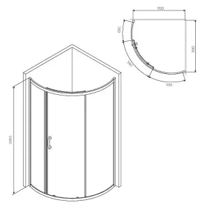 Душевой уголок AM.PM Like W83UG-315-090CG 90х90 см профиль хром стекло тонированное