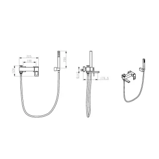 Смеситель для ванны Boheme Q 143-GCR.2 золото/хром