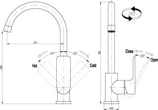 Смеситель Triton для кухни однорычажный фиолетовый
