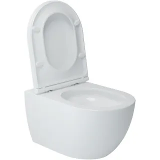 Унитаз подвесной ArtMax Torino AM823-V безободковый с вихревым смывом и сиденьем микролифт белый