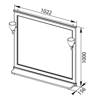 Зеркало Aquanet Валенса 182647 100 см белый краколет/золото