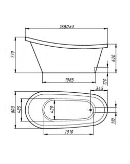 Ванна из искусственного камня Фэма Стиль Рио 168x65 см