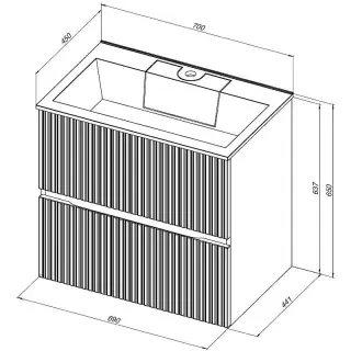Тумба под раковину Aquanet Джейн 313301 70 см маренго