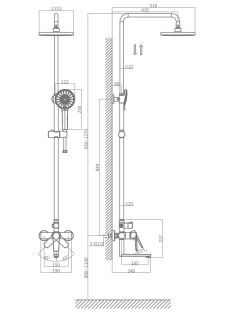 Душевая стойка DQ Bayern.Mnchen DA1563701B18 хром
