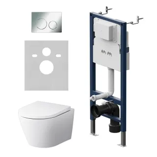 Комплект унитаза с инсталляцией AM.PM Sense IS90151.741701 сиденье микролифт