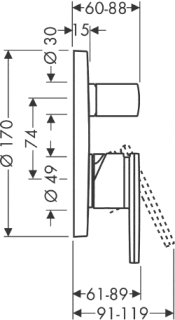 Смеситель для душа Hansgrohe Citterio 39455000 хром