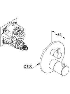 Смеситель для душа Kludi Nova Fonte Puristic 20810N515 с термостатом брашированный никель
