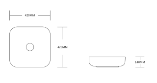 Раковина Cerutti SPA CR2677 42см чёрный матовый