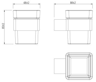 Стакан для зубных щёток Lemark Smooth Line 9736015 с держателем графит