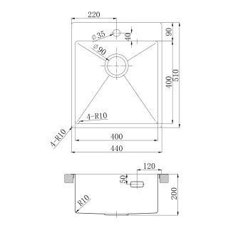 Кухонная мойка Lemark Janga 440 9938102 светлое золото