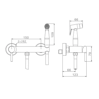Гигиенический душ со смесителем Raglo R20.51.33 матовая медь