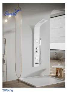 Панель душевая Cerutti SPA Twin W CT9985 с форсунками белый