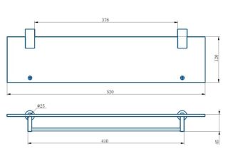 Полка стеклянная Haiba HB8407 хром