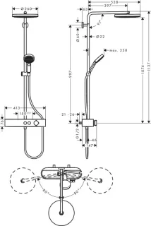 Душевая система Hansgrohe Pulsify Showerpipe V24220000 хром