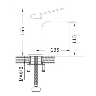 Смеситель для раковины Shevanik S6101T оружейная сталь