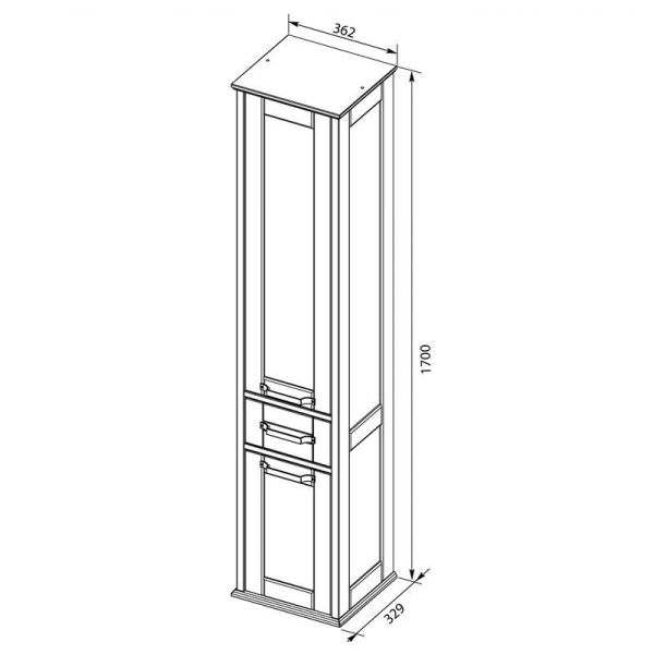 Шкаф-пенал для ванной Aquanet Денвер 36 R белый