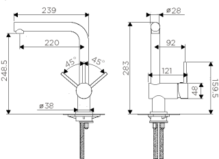 Смеситель для кухни Omoikiri Tanigawa-S-BN