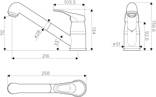 Смеситель для кухни Omoikiri Tateyama-S-BL
