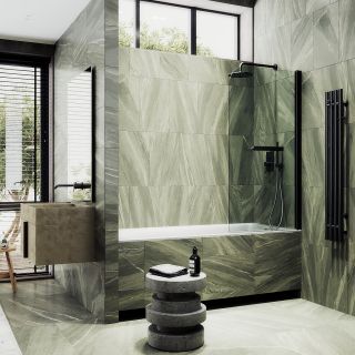 Шторка на ванну MaybahGlass MGV-788-6 80см чёрный