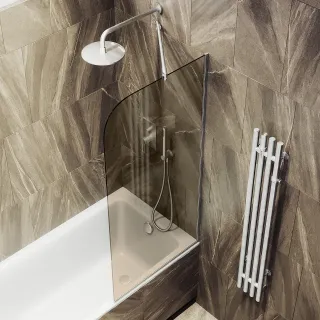 Шторка на ванну MaybahGlass MGV-127-5у 34см хром матовый