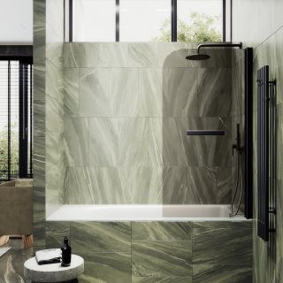 Шторка на ванну MaybahGlass MGV-765-6 40см чёрный