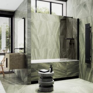 Шторка на ванну MaybahGlass MGV-771-6 50см чёрный