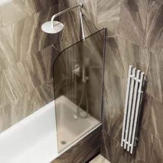 Шторка на ванну MaybahGlass MGV-74-5у 60см хром матовый