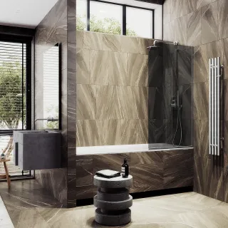 Шторка на ванну MaybahGlass MGV-80-5у 60см хром матовый