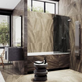 Шторка на ванну MaybahGlass MGV-654-4 70см хром глянцевый