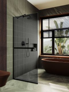 Душевая перегородка MaybahGlass MGD-729-6у 79см чёрный