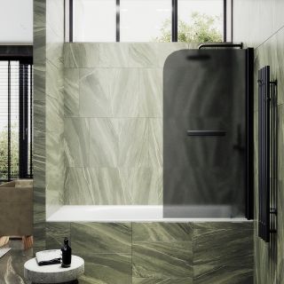 Шторка на ванну MaybahGlass MGV-780-6 60см чёрный