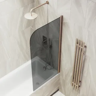 Шторка на ванну MaybahGlass MGV-623-2 80см бронза