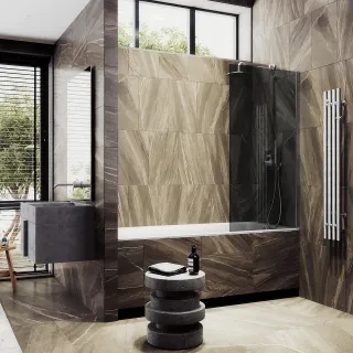 Шторка на ванну MaybahGlass MGV-78-5ш 40см хром матовый