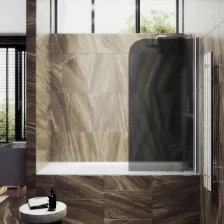 Шторка на ванну MaybahGlass MGV-624-5 80см хром матовый