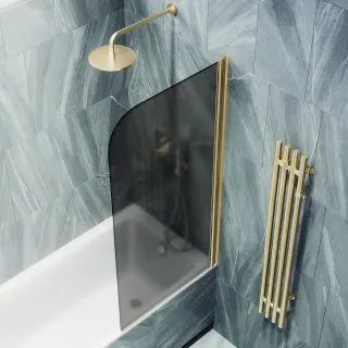 Шторка на ванну MaybahGlass MGV-604-3 40см золото