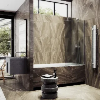 Шторка на ванну MaybahGlass MGV-92-5ш 60см хром матовый