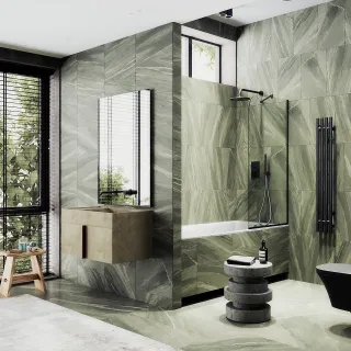 Шторка на ванну MaybahGlass MGV-63-6у 70см чёрный