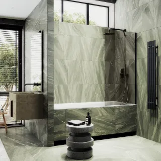 Шторка на ванну MaybahGlass MGV-70-6ш 80см чёрный