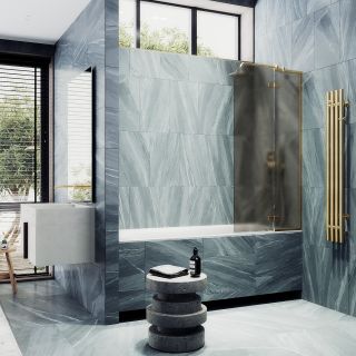 Шторка на ванну MaybahGlass MGV-658-3 69см золото