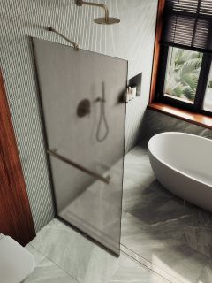 Душевая перегородка MaybahGlass MGD-728-2у 79см бронза