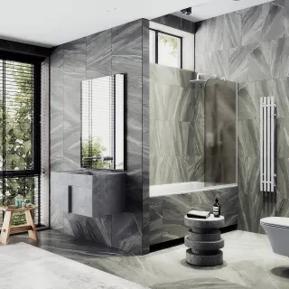 Шторка на ванну MaybahGlass MGV-76-1у 80см белый