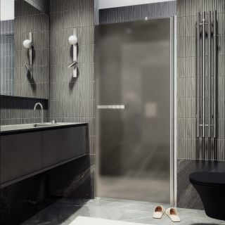 Душевая дверь MaybahGlass MGD-455-5 80см хром матовый/бронза матовая