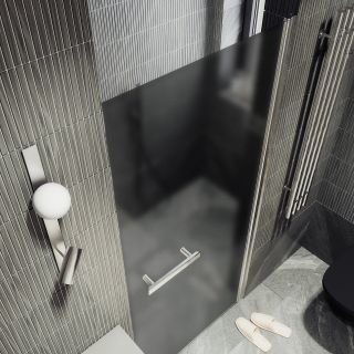 Душевая дверь MaybahGlass MGD-457-5 80см хром матовый/графит матовый